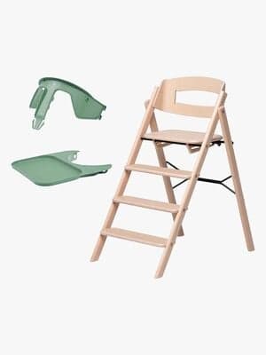 KAOS Klapp Matstol inkl Bøyle & Brikke, Beech Natural/Mineral Green