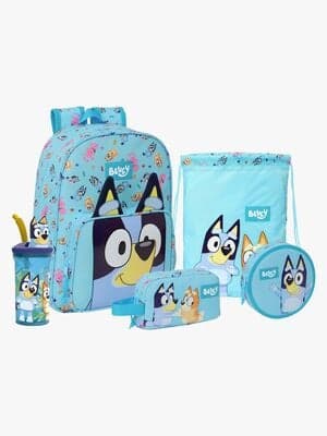 Bluey Ryggsekk 10L, Gympose, Kjøleveske, Pennal & Flaske