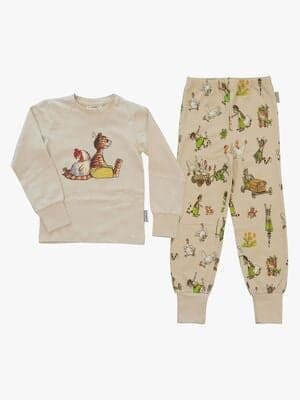 Geggamoja Pysjamas Todelt Gubben & Katten, Beige