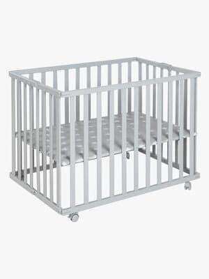 Roba Sammenleggbar Lekegrind med Hjul, Taupe