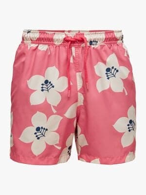Björn Borg Kenny Badeshorts, Bb Graphic Floral Sunkist Coral