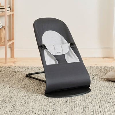 BabyBjörn Balance Soft Vippestol Vevet Jerseystoff, Mørkegrå/Grå