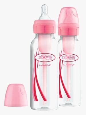 Dr. Brown's Option+ Smal Hals Tåteflaske 250 ml 2-pack, Rosa