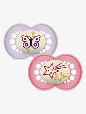 MAM Orginal Night Smokker Silikon 2-Pakk 16-36m, Rosa