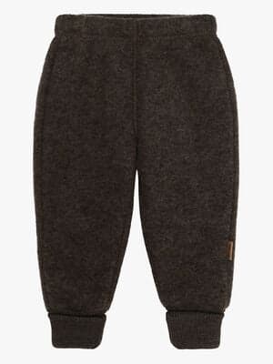 Mikk-Line Fleecebukser Merinoull, Dark Brown Melange