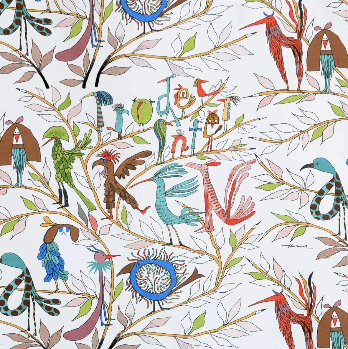 Fåglarna berättar stoff, multi