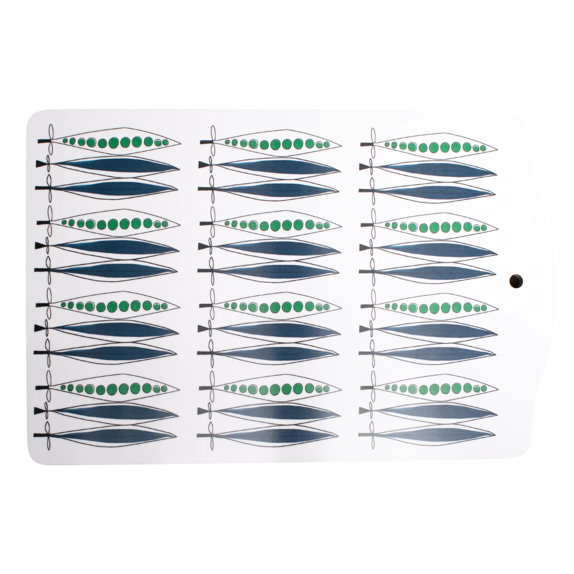 Picknick serveringsbrikke erter 20x30 cm, Blå-multi