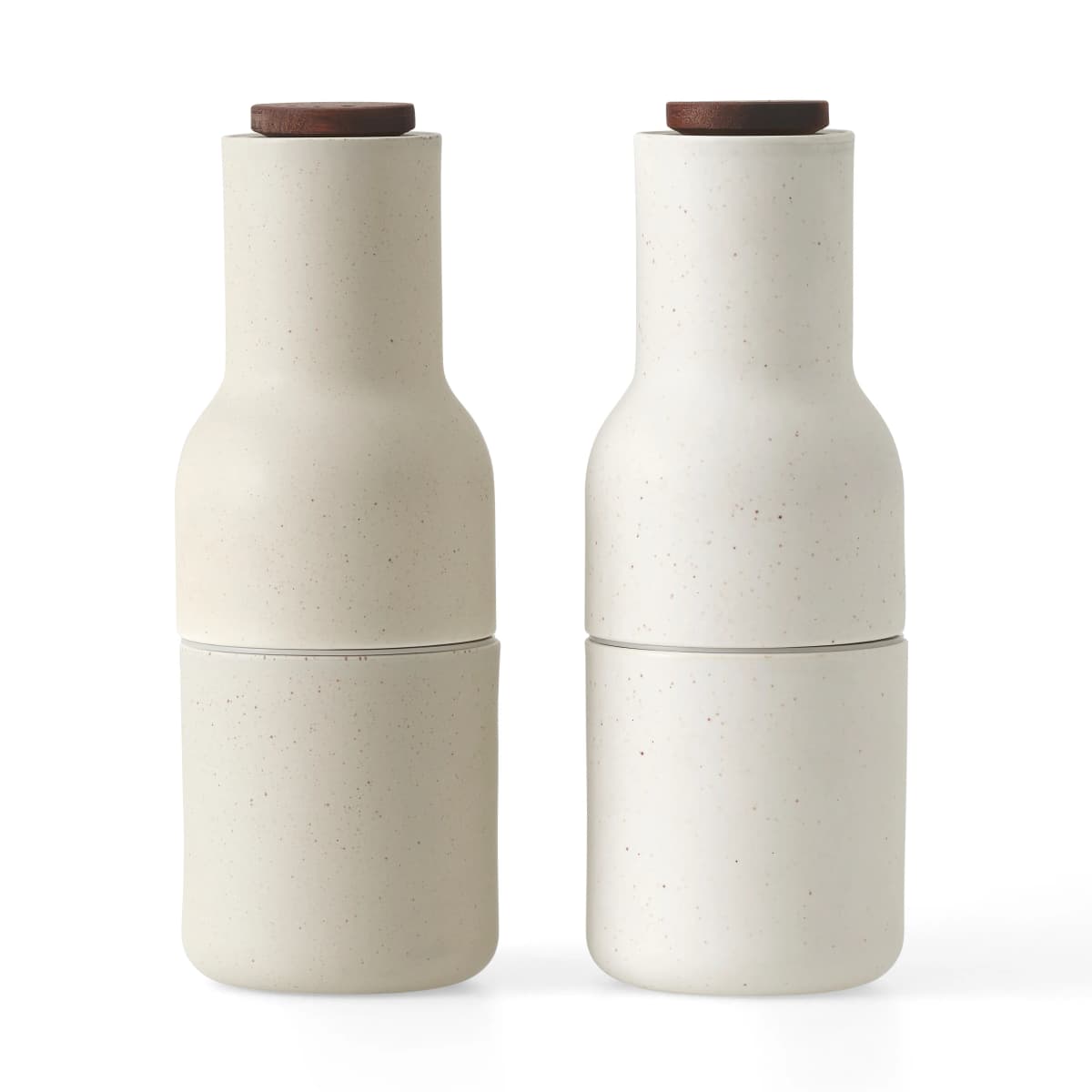 Bottle Grinder krydderkvern keramikk 2-stk., Sand (valnøttlokk)