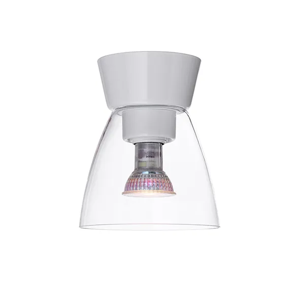 Bizzo plafond klart glass Ø16,5 cm, Blankhvit