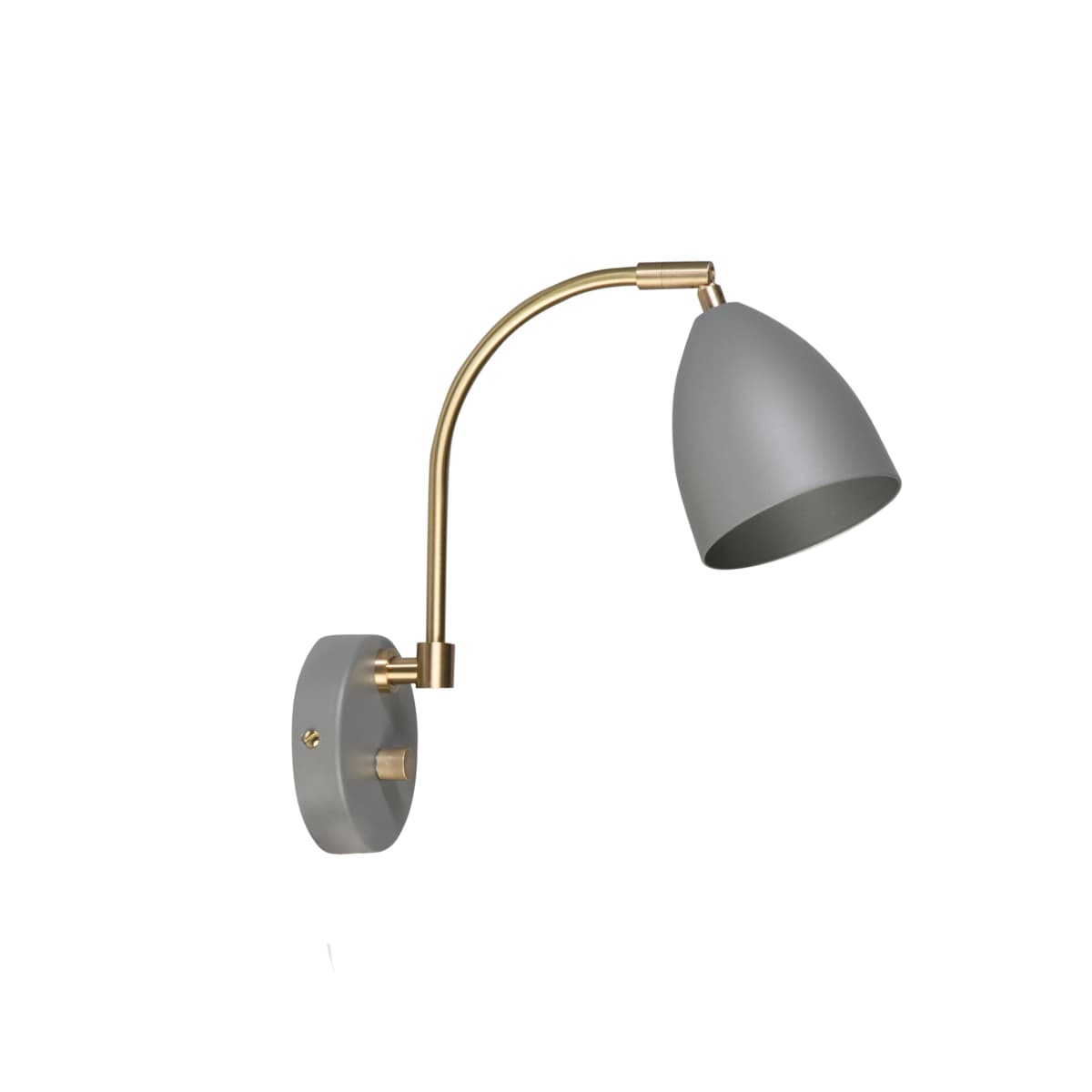 Deluxe vegglampe, varmgrå, messing