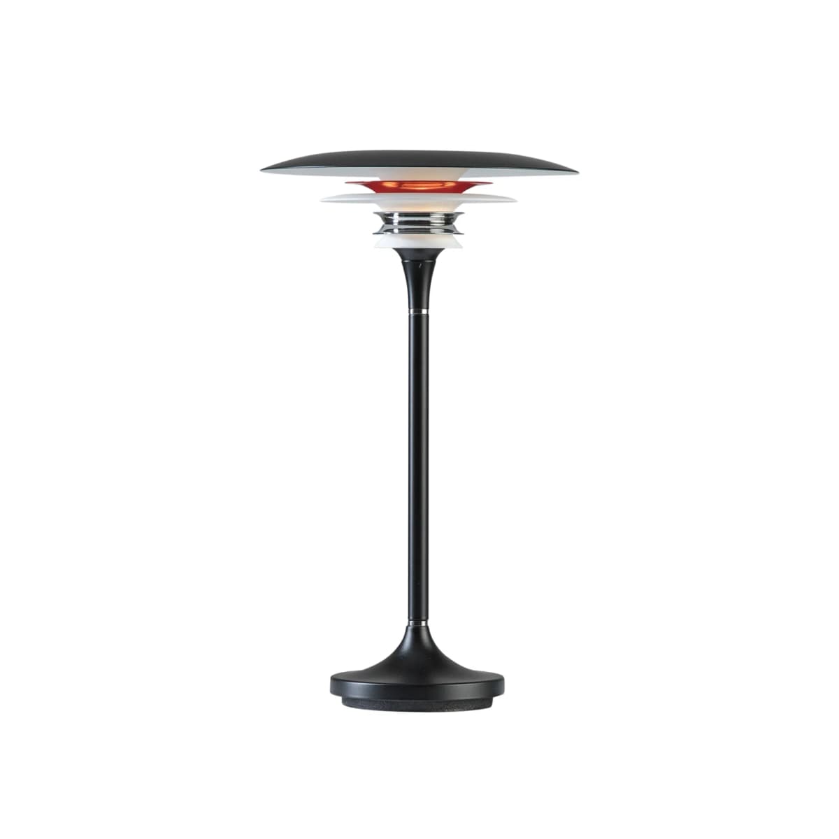 Diablo bordlampe Ø20 cm, Mattsvart-blankrød