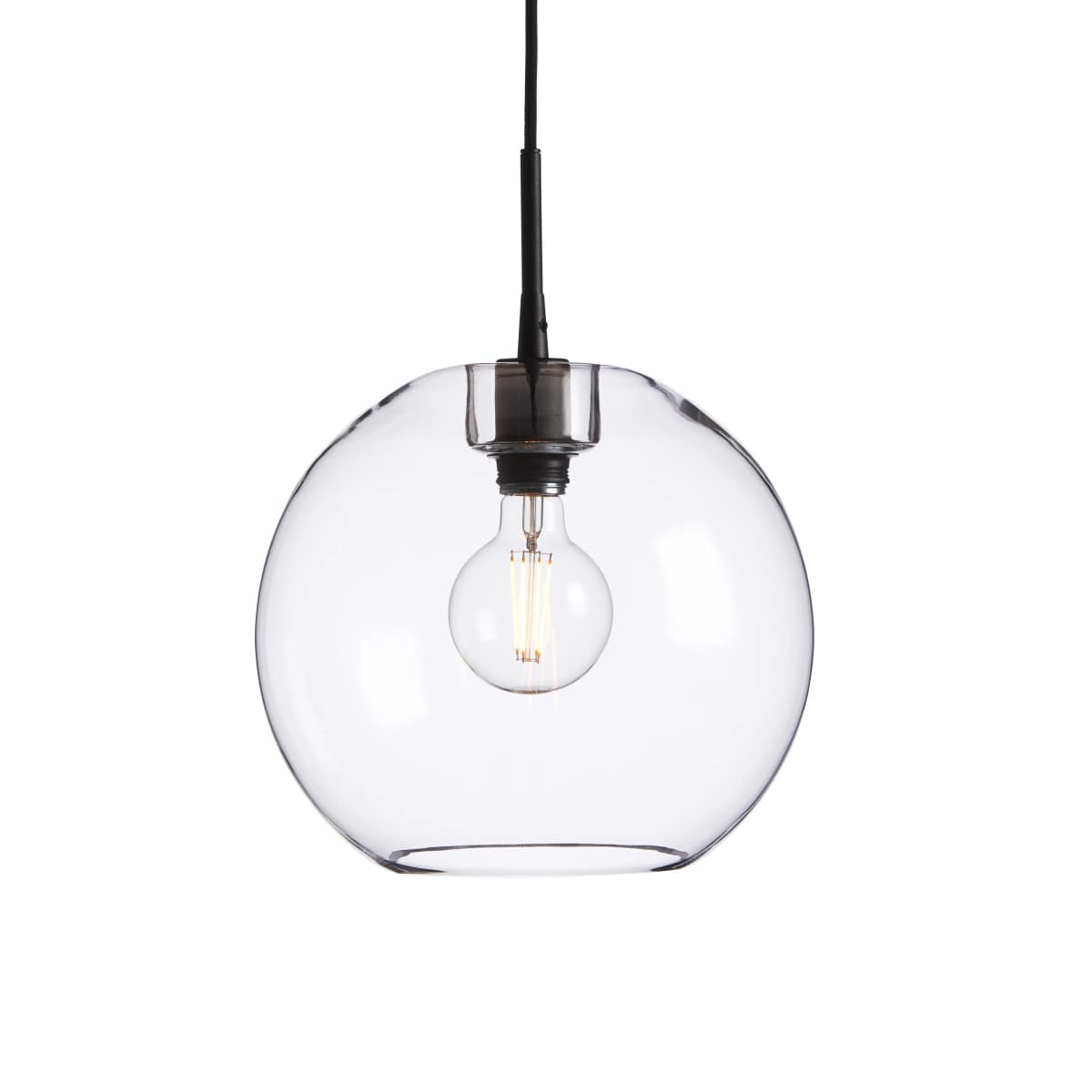 Gloria pendel Ø 32 cm, Svart-klarglas