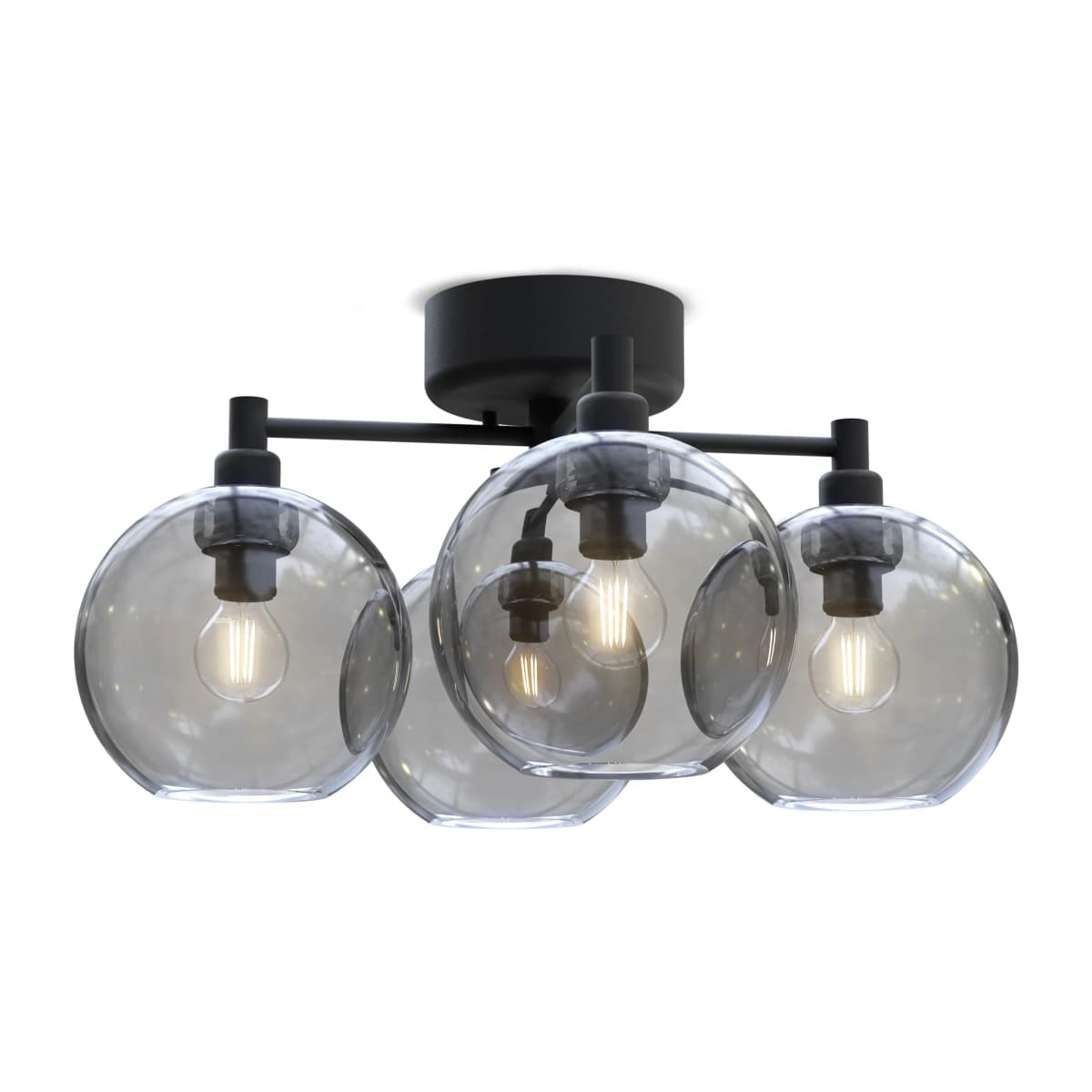 Gloria plafond, Svart-røykfarget glass