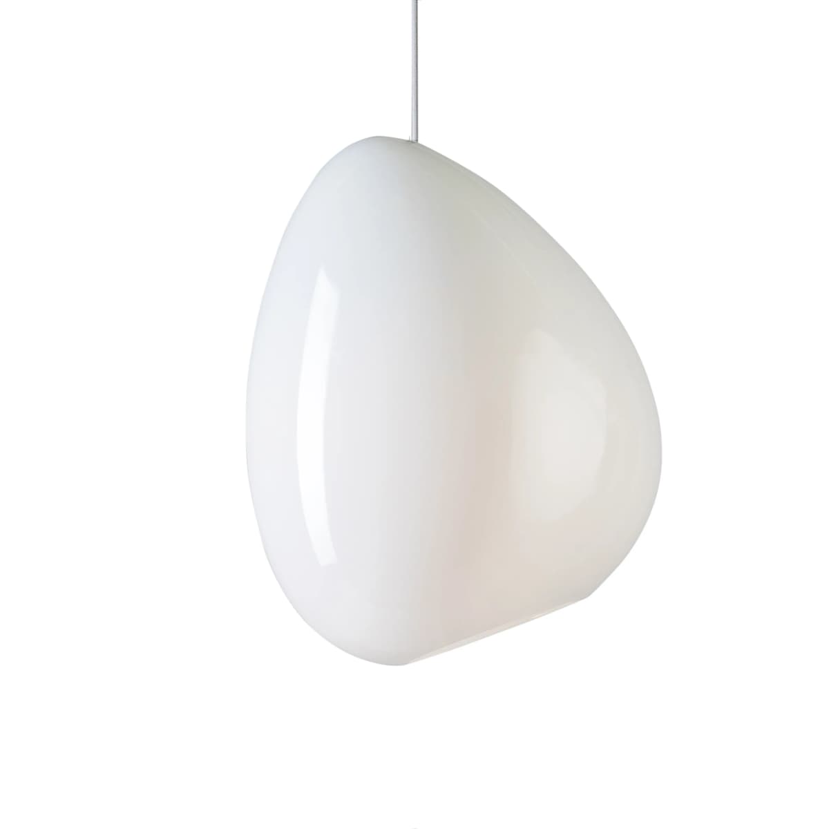 Ocean taklampe opalglass, hvit stoffledning