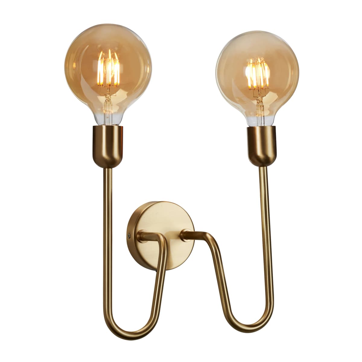 Regal Duo vegglampe stikkontakt, Messing