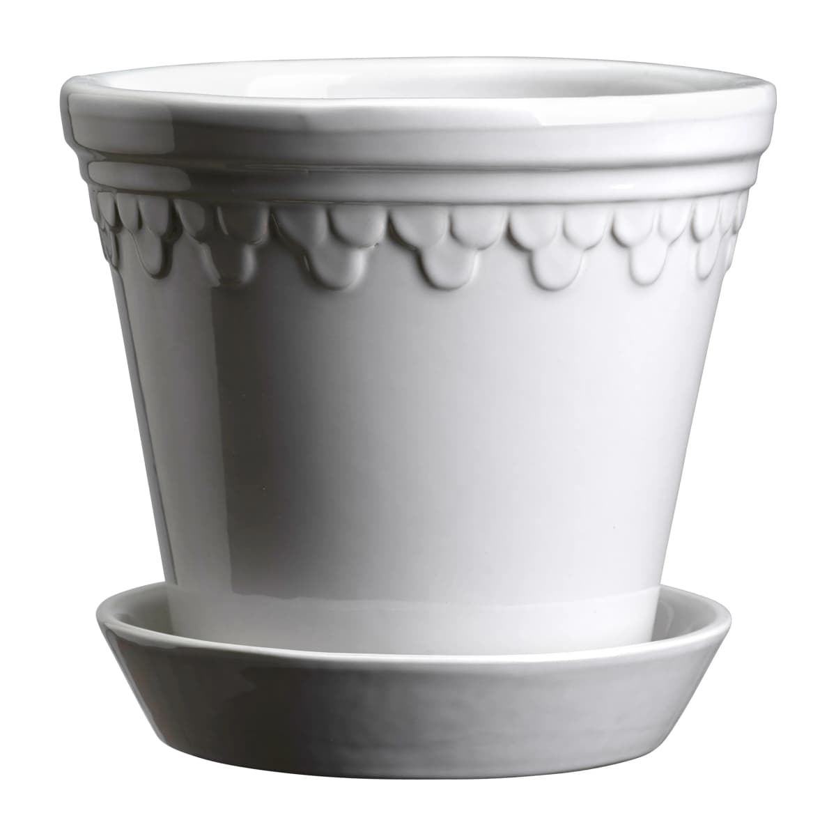 København krukke glassert Ø16 cm, Mineral White