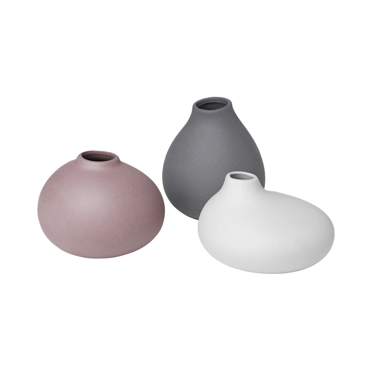Nona vase 3-pakning, Pewter-micro chip-bark