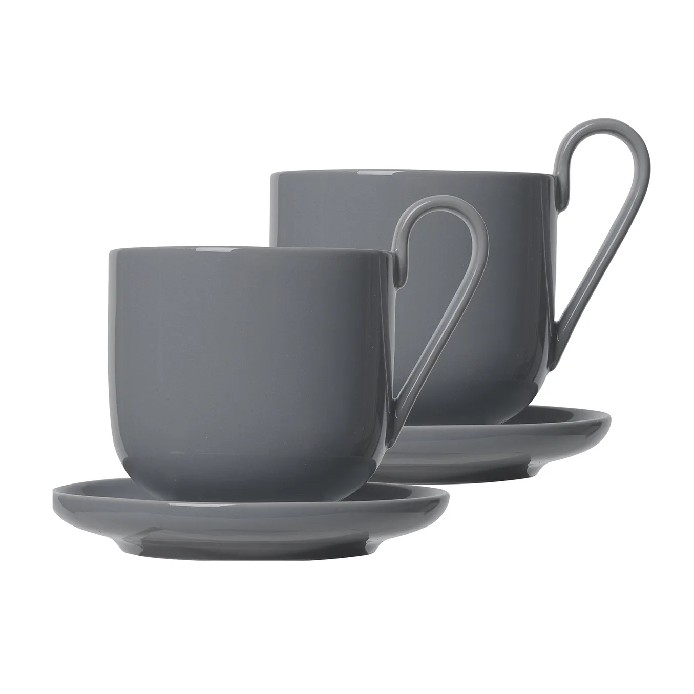 Ro kaffekopp med fat 2-pakning, Sharkskin