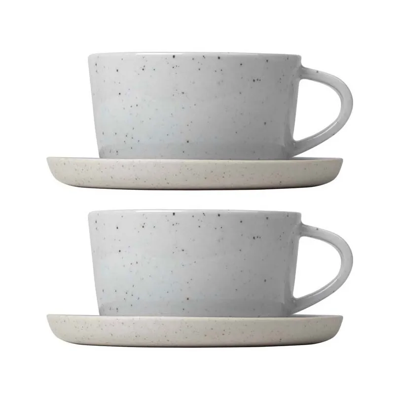 Sablo kaffekopp med fat 2-stk., Cloud