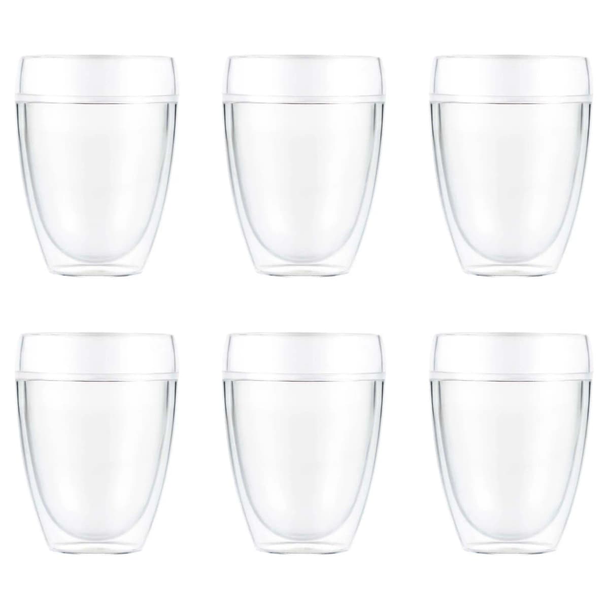 Pavina Outdoor dobbel vegg plastglass 6-stk., 35 cl