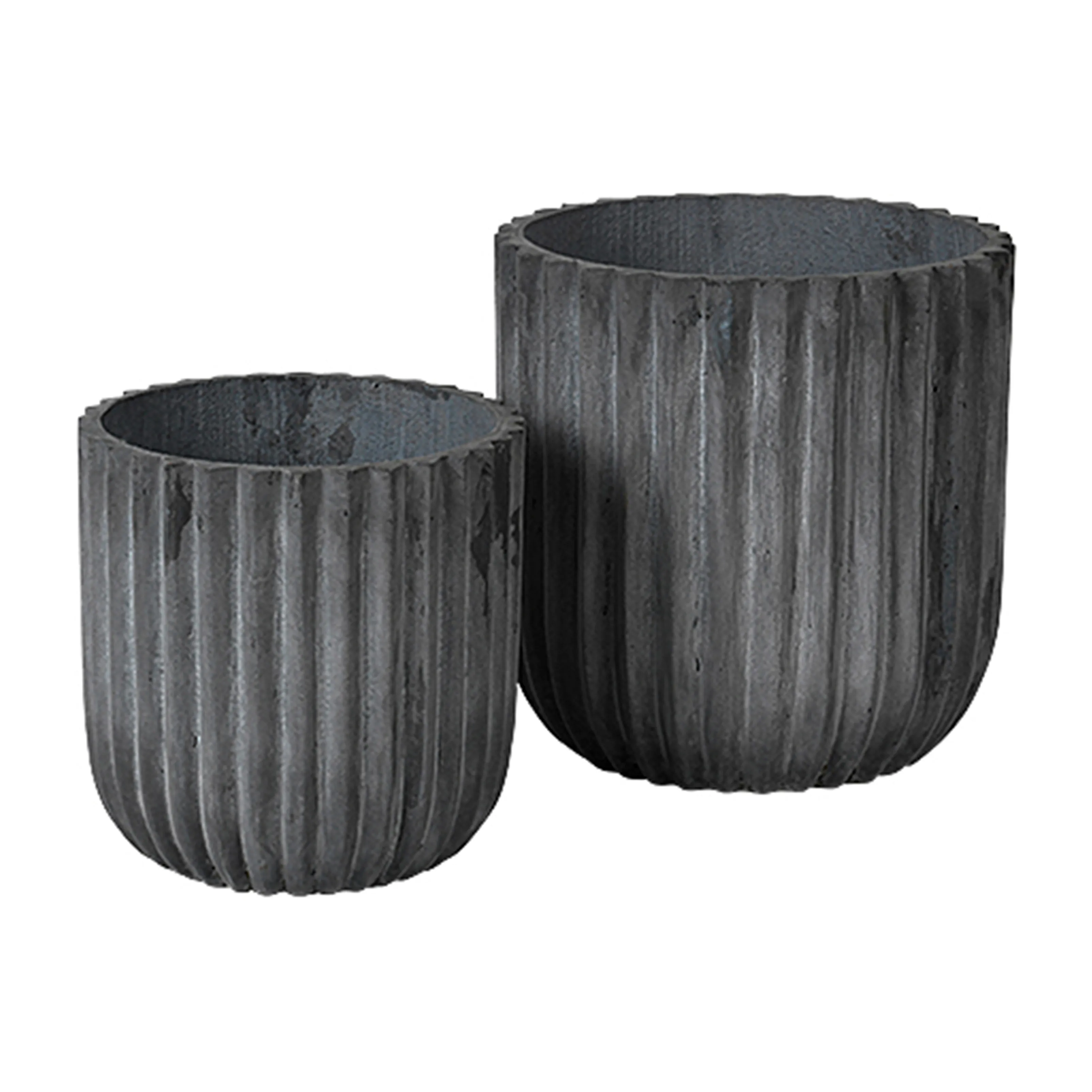 Fiber krukke 2-pack, Charcoal