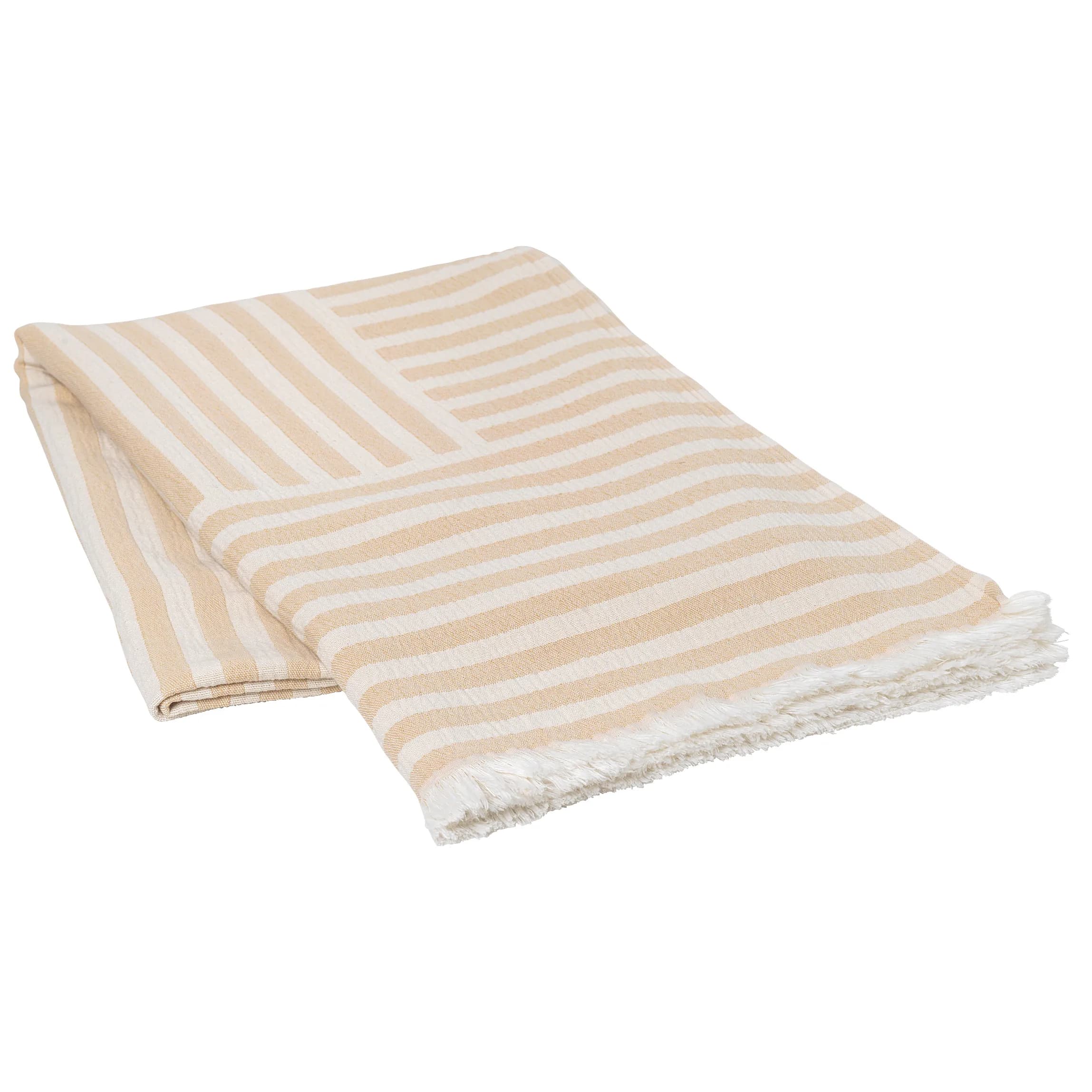 Frankie bomullspledd 130x180 cm, Taos taupe beige