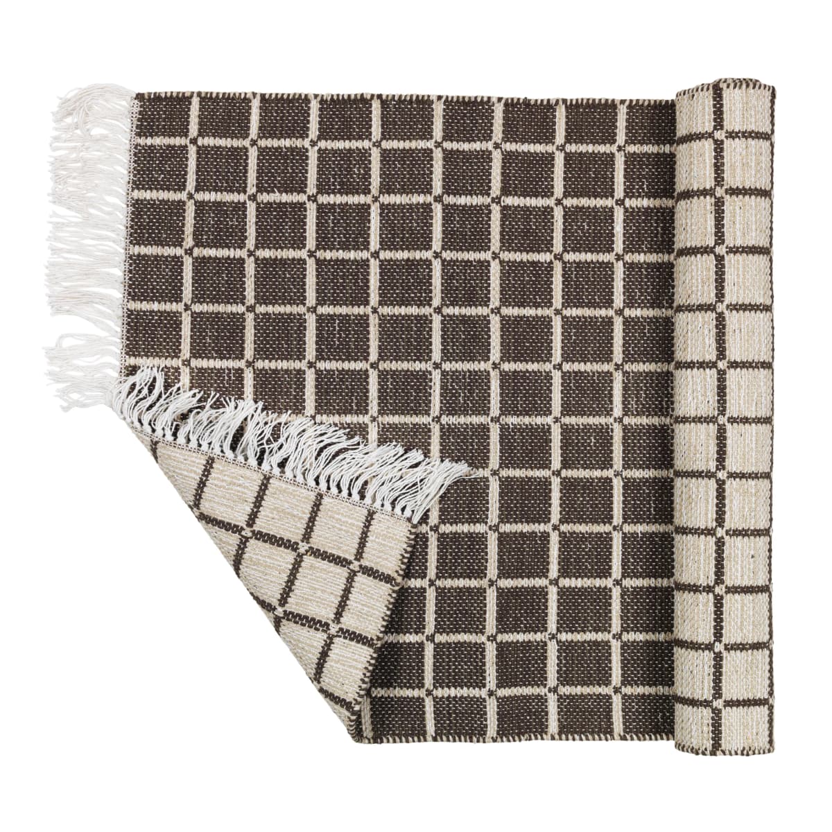 Henny bomullsgulvteppe 140x200 cm, Light grey-aubergine