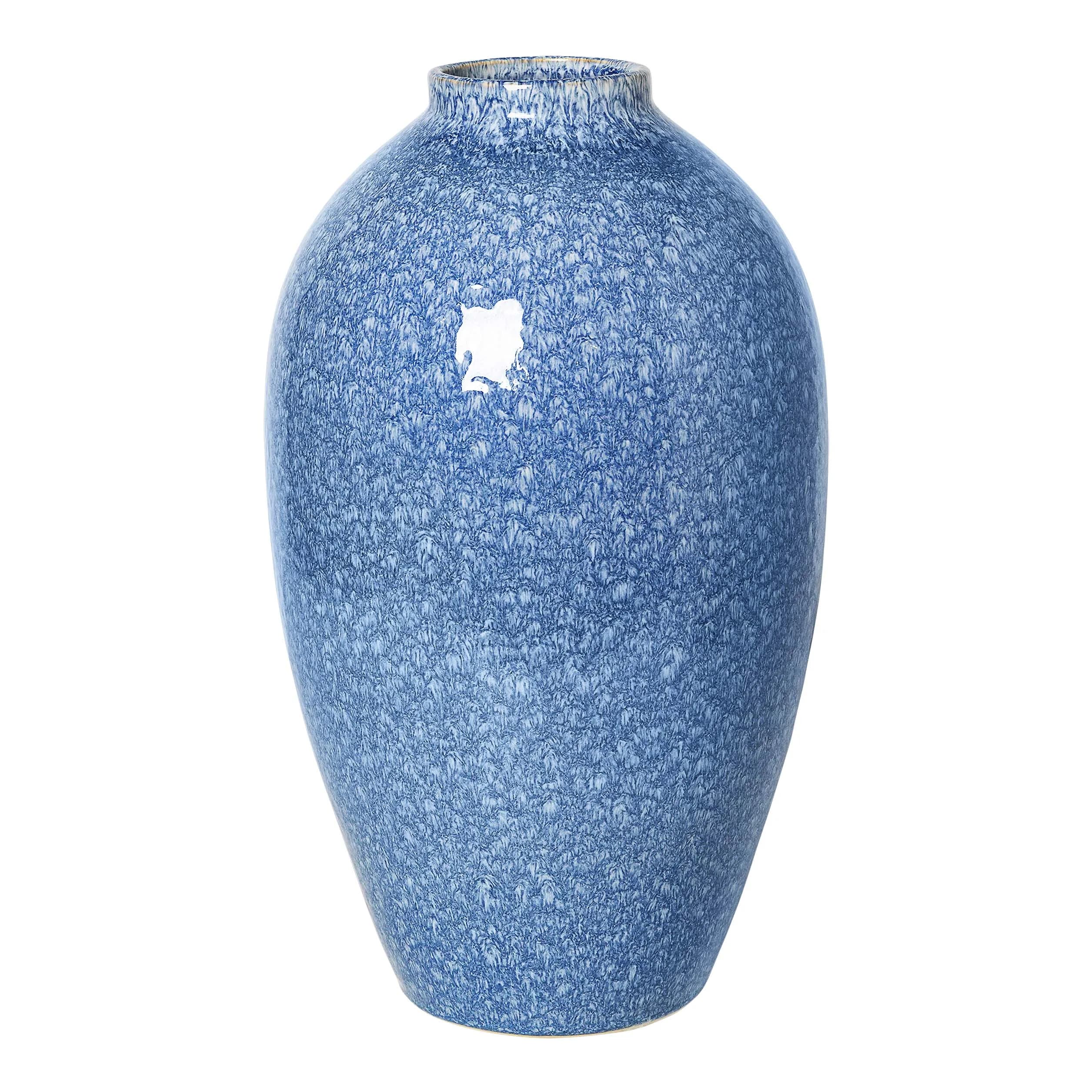 Ingrid keramikvase 40 cm, Insignia blue-white
