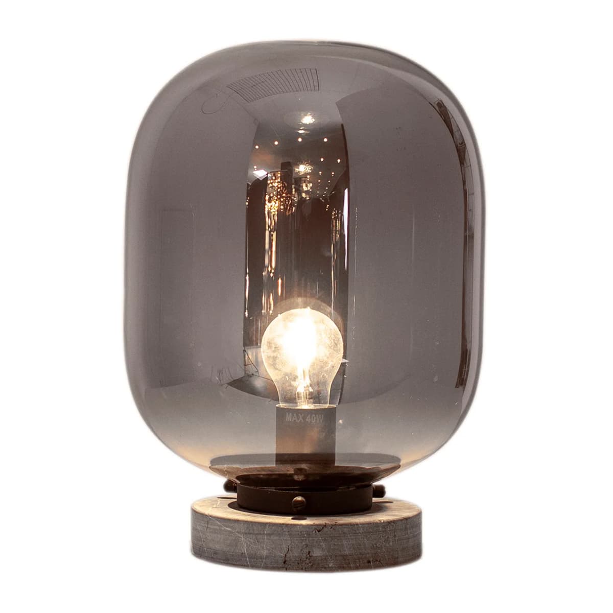 Leola bordlampe, Svart marmor-røyket grå