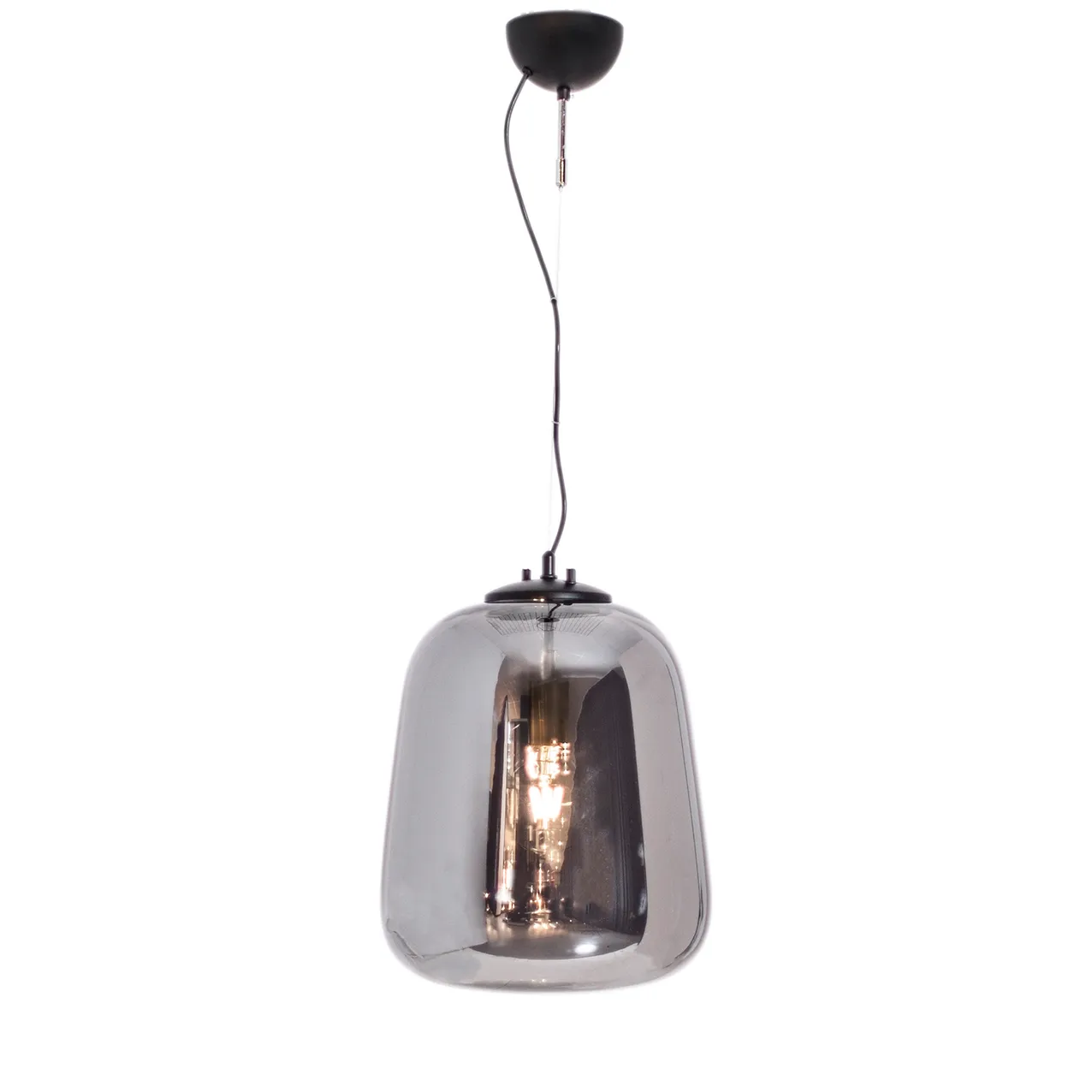 Leola taklampe Ø33 cm, Svart-røyket grå