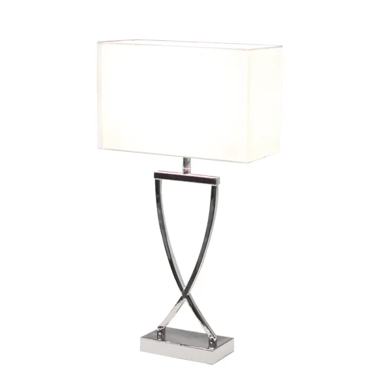 Omega bordlampe 52 cm, krom-hvit