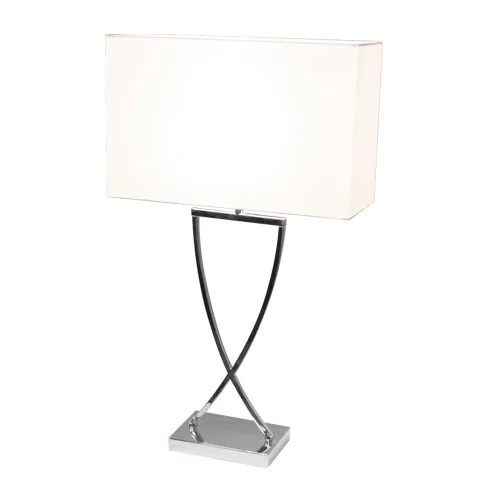 Omega bordlampe 67 cm, krom-hvit
