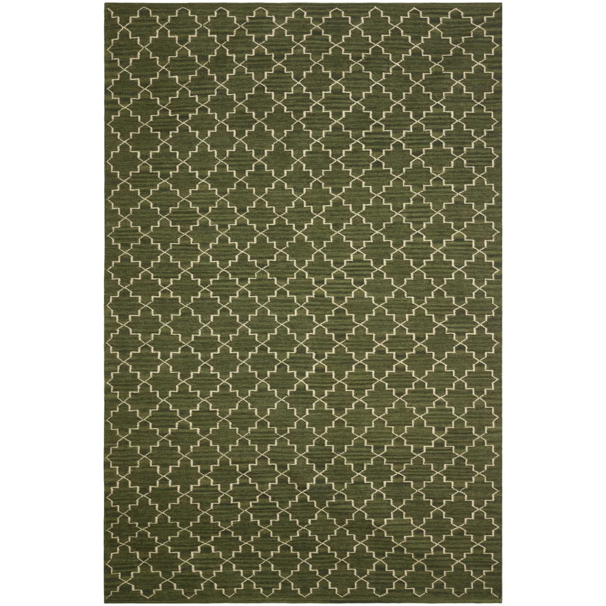 New Geometric gulvteppe 234x323 cm, Green melange-off white