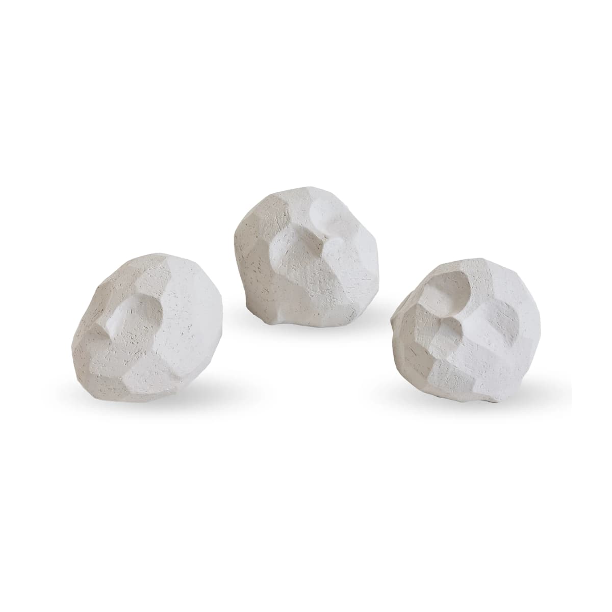 Pebble heads sculpture 3-pakning, Limestone