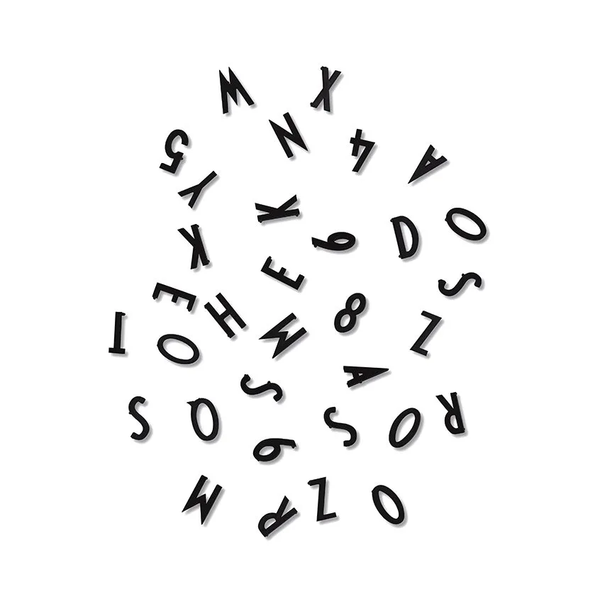 Design Letters bokstavsboks, Svarta bokstaver