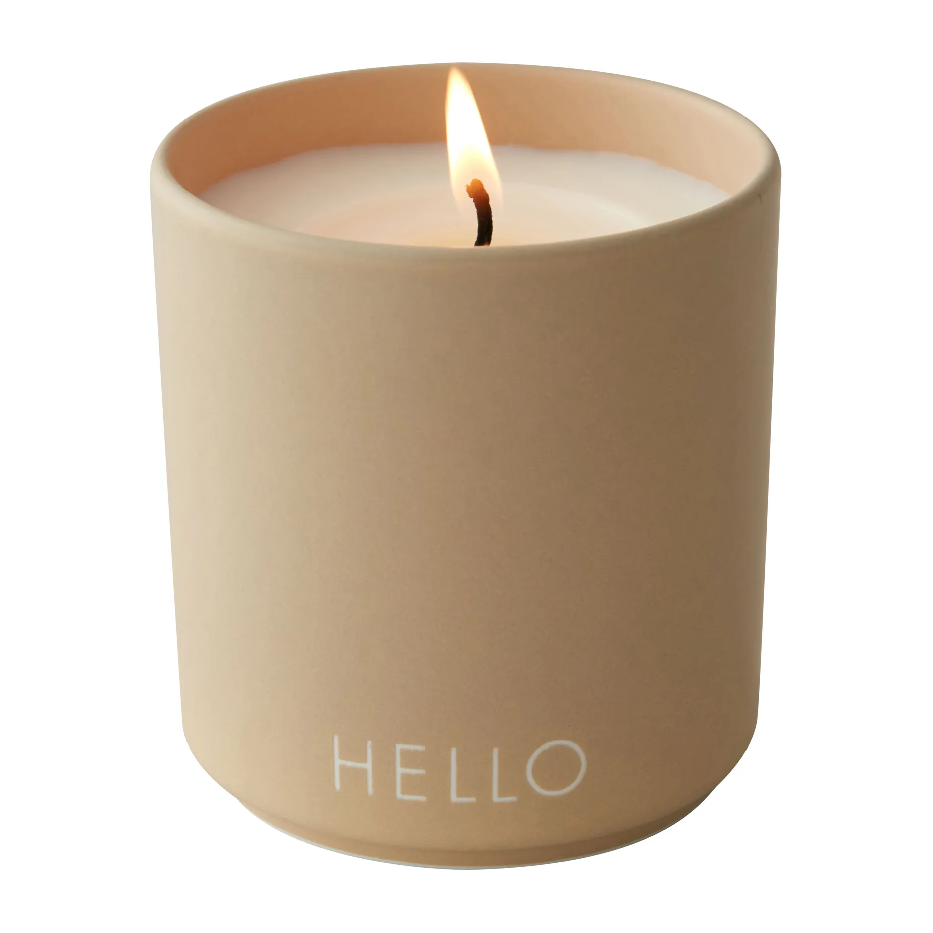 Design Letters duftlys Ø 8 cm, Hello-beige