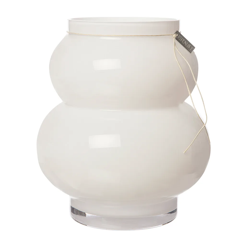 Ernst glassvase kurvet 21,5 cm, Hvit