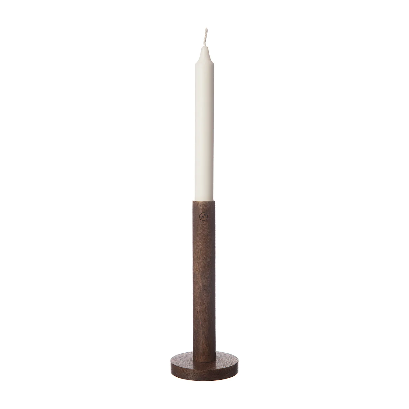 Ernst lysestake av tre 20 cm, Mørkebrun