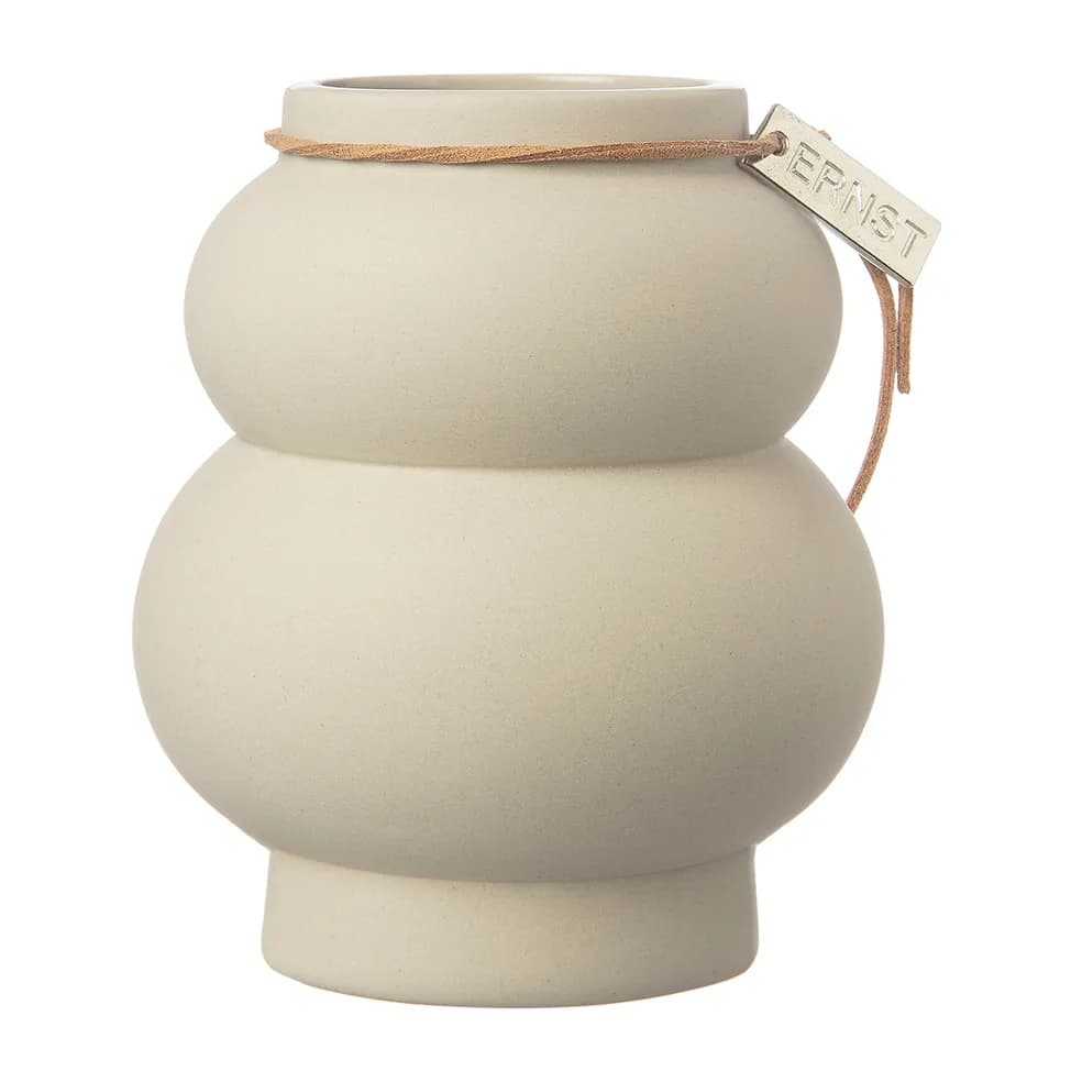 Ernst steingodsvase kurvet 21,5 cm, Beige