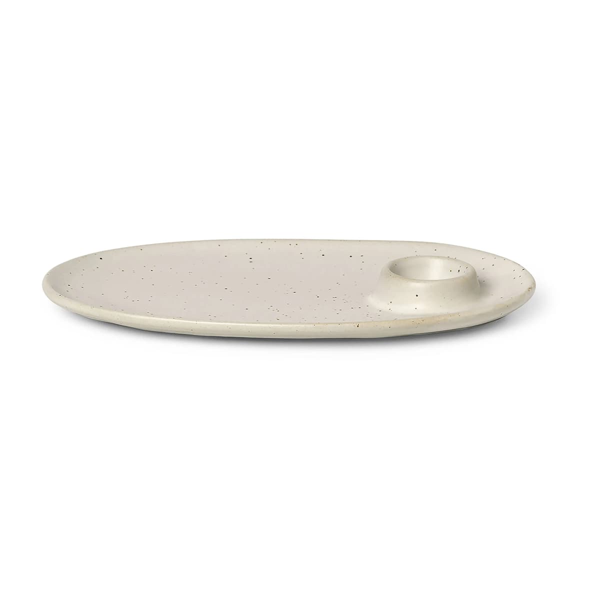 Flow frokosttallerken 14x23,5 cm, Off-white speckle