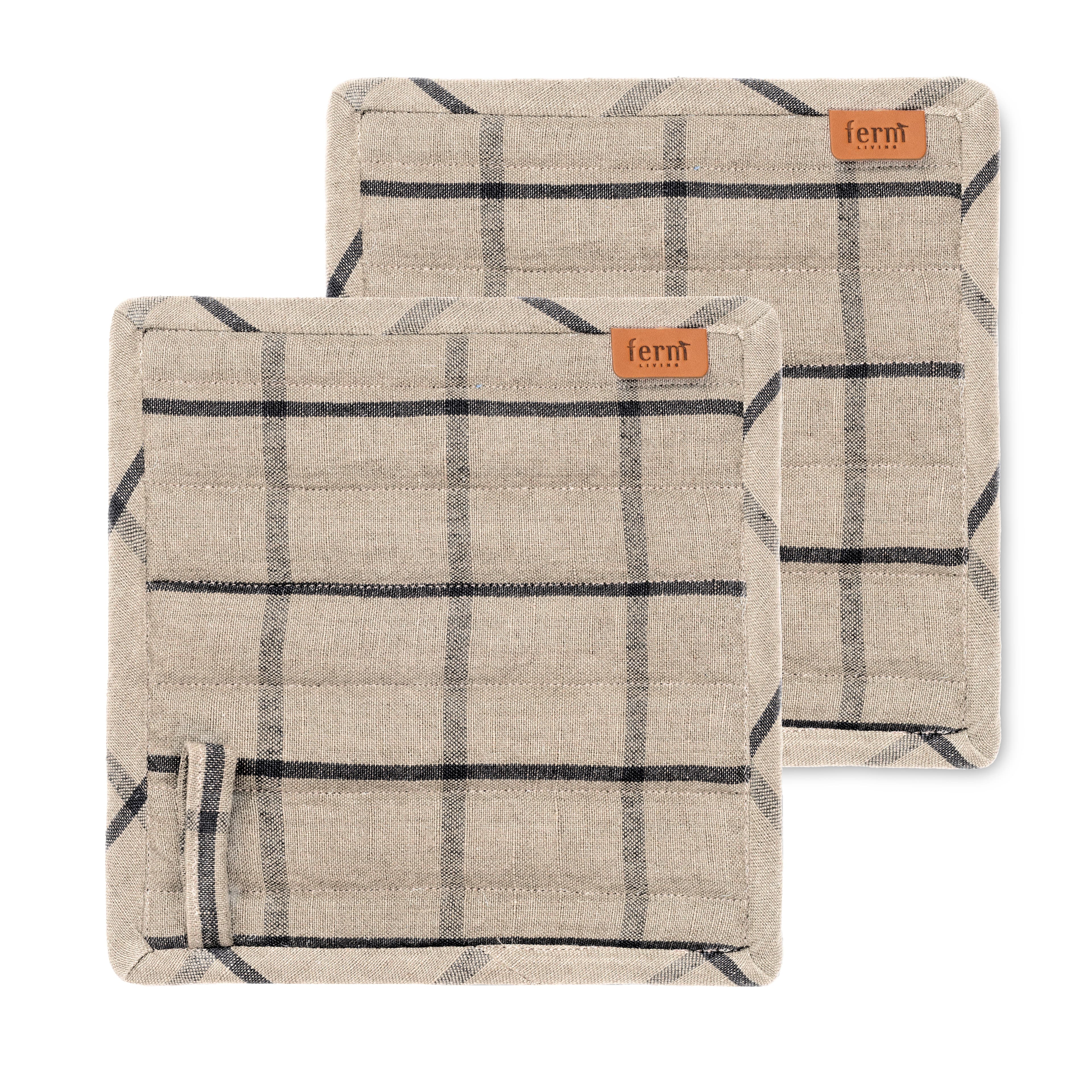 Hale grytelapp 2-stk., Sand-svart