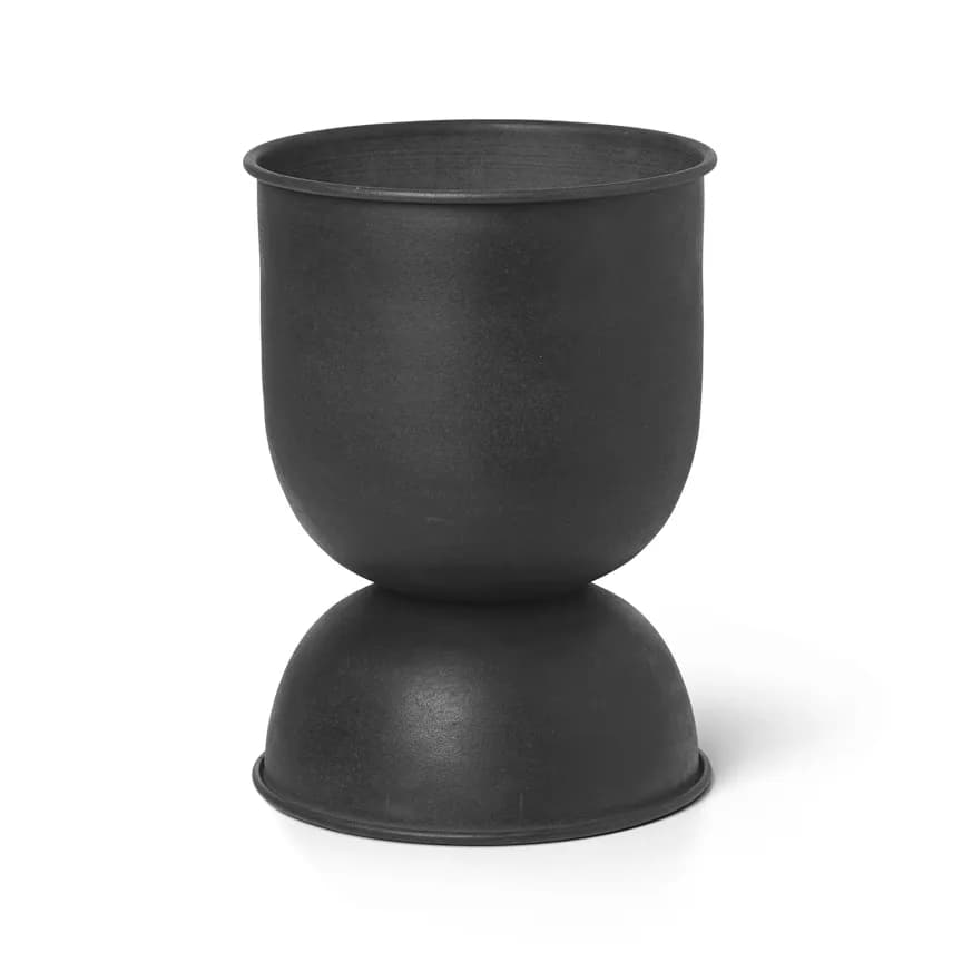Hourglass krukke extra small Ø21 cm, Svart-mørkegrå