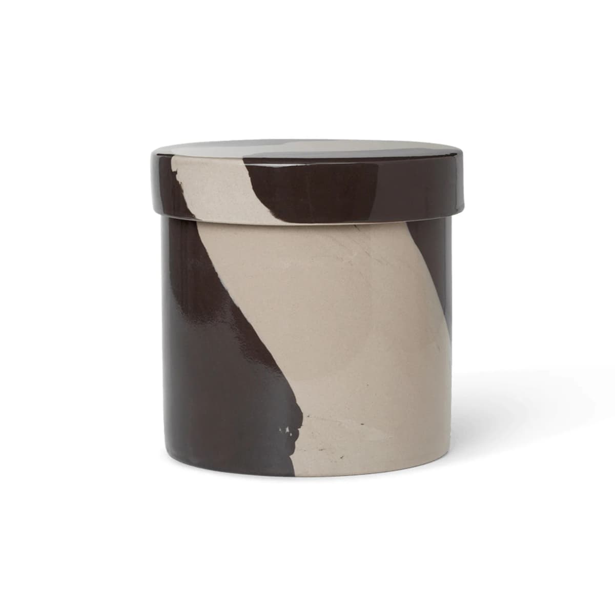 Inlay oppbevaringsboks Ø14,5 cm, Sand-brown
