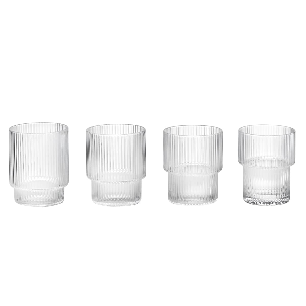 Ripple glass 4-pakn., klar