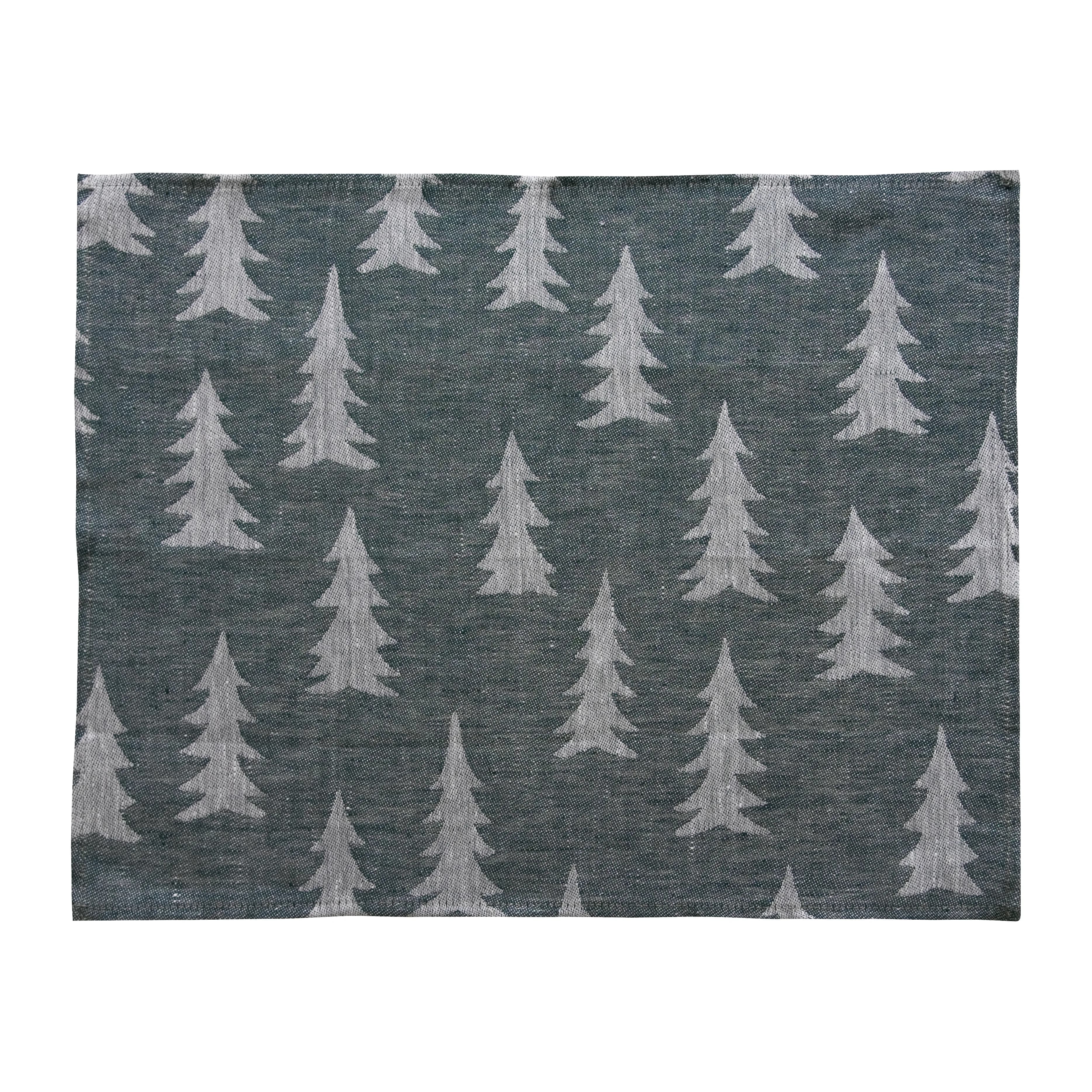 Gran spisebrikke 37x47 cm, Grønn-hvit