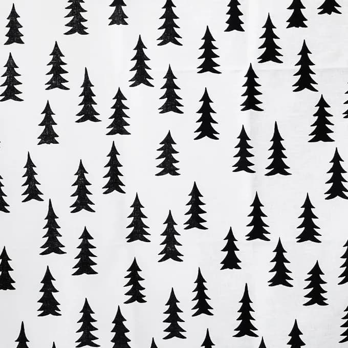 Gran voksduk, svart-hvit