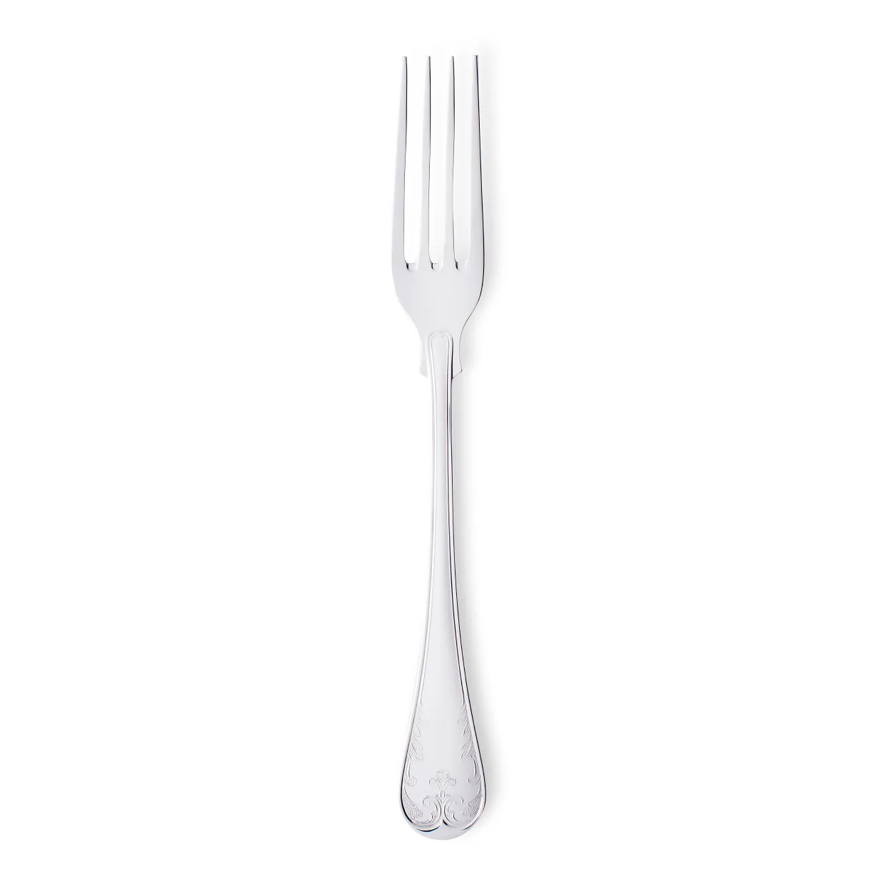 Gammal Fransk matgaffel nysølv, 20 cm