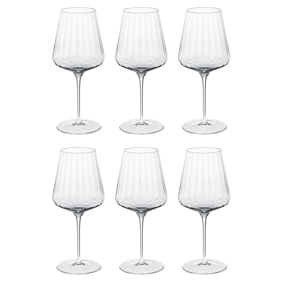 Bernadotte rødvinsglass 6-stk., Krystallinsk