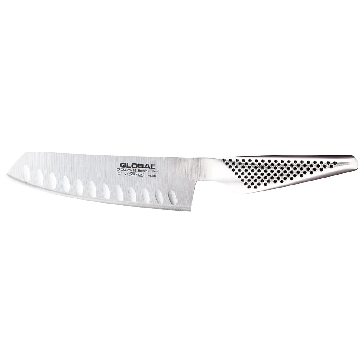Global GS-91 grønnsakskniv olivenslipt 14 cm, rustfritt stål