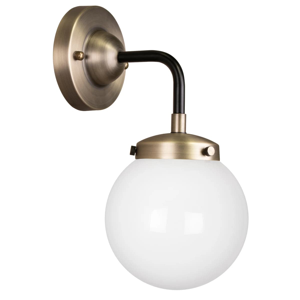 Alley 1 vegglampe IP44, Antikkmessing-hvit